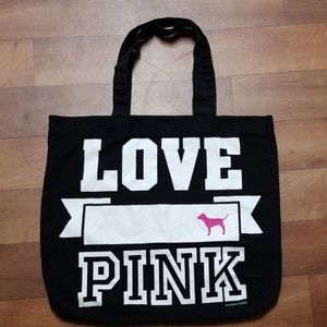 Pink Victoria's Secret  Black Tote Bag